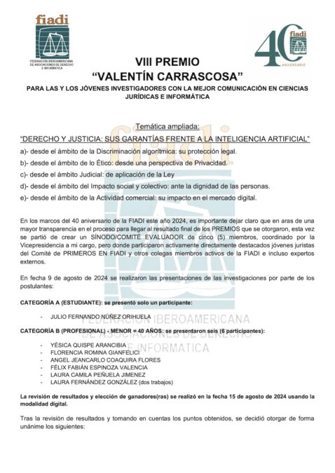 DICTAMEN FINAL VIII PREMIO VALENTÍN CARRASCOSA 2024